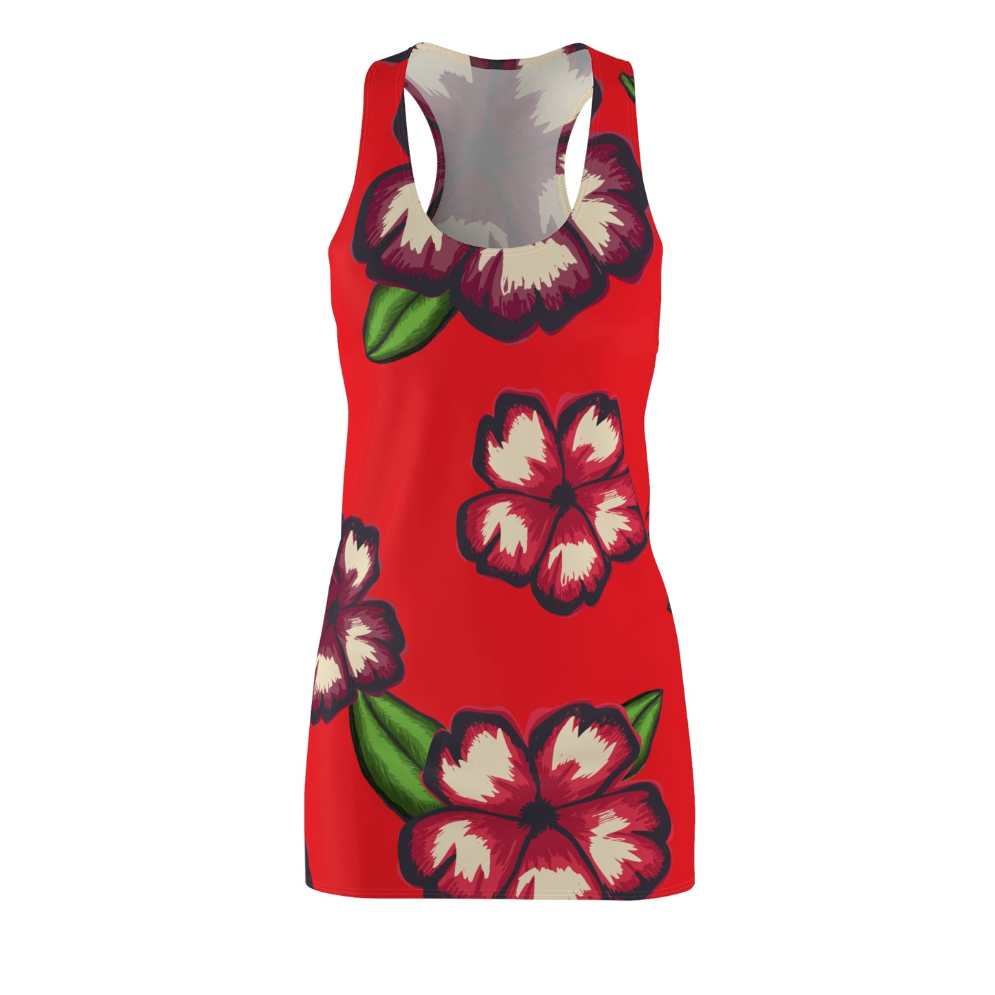 Rotes Hibiskus Racerback Kleid – Stylishes Sommerkleid