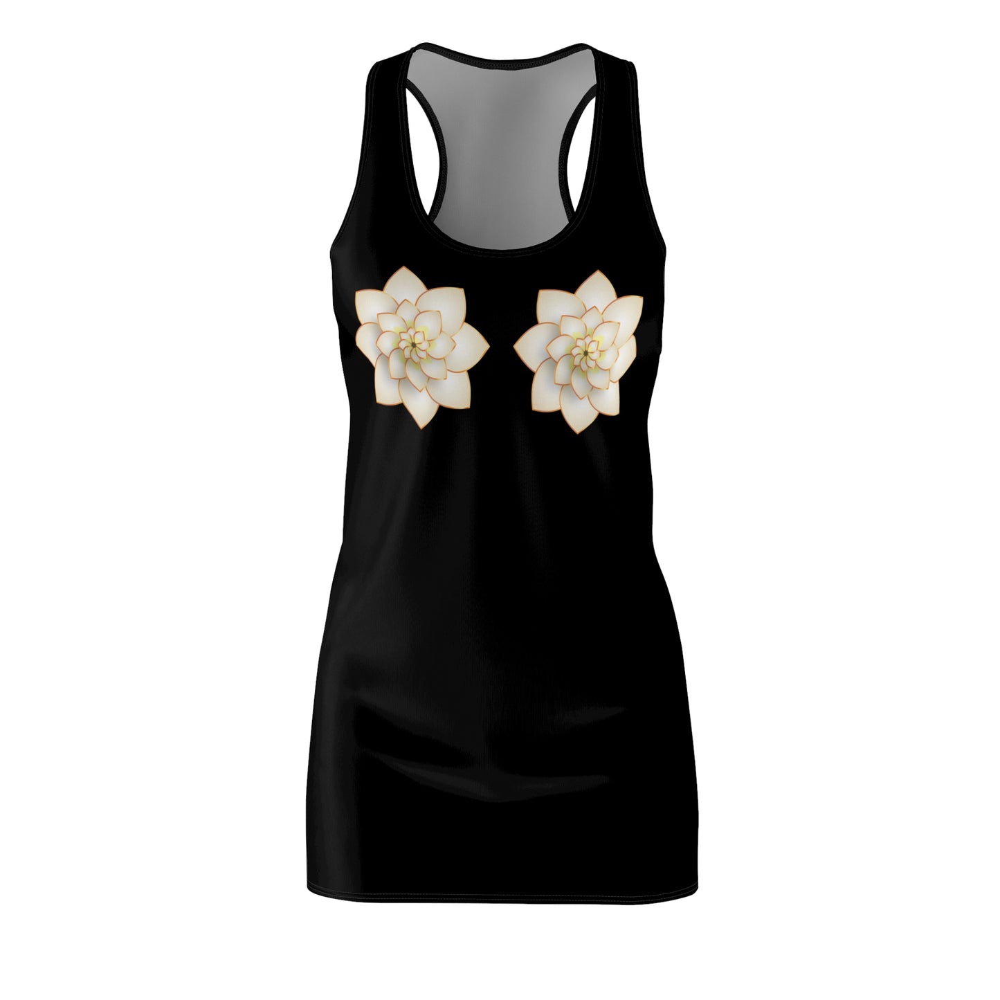 Schwarzes Damen Kleid Lotus Racerback Sommer Elegant Alltag Events