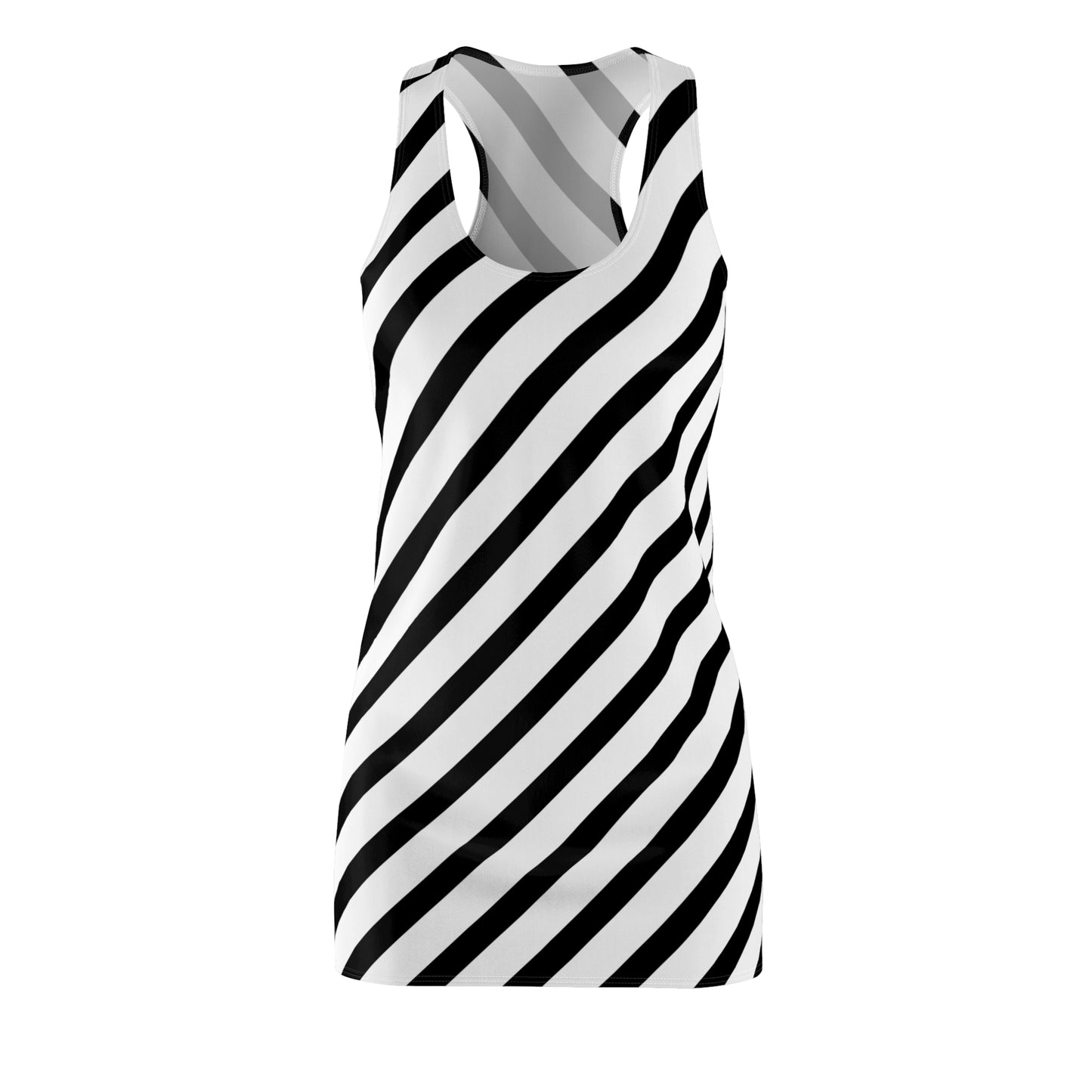 Streifen Racerback Kleid – Schwarz Weiß Sommerkleid