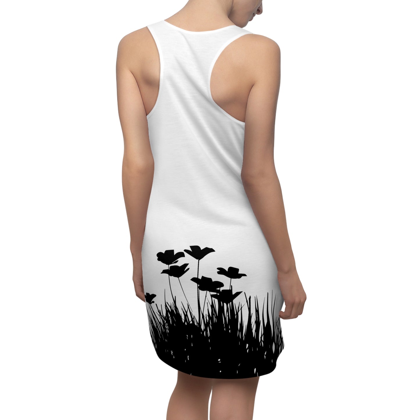 Racerback Damenkleid – Botanisches Sommerkleid, Ärmelloses Freizeitkleid