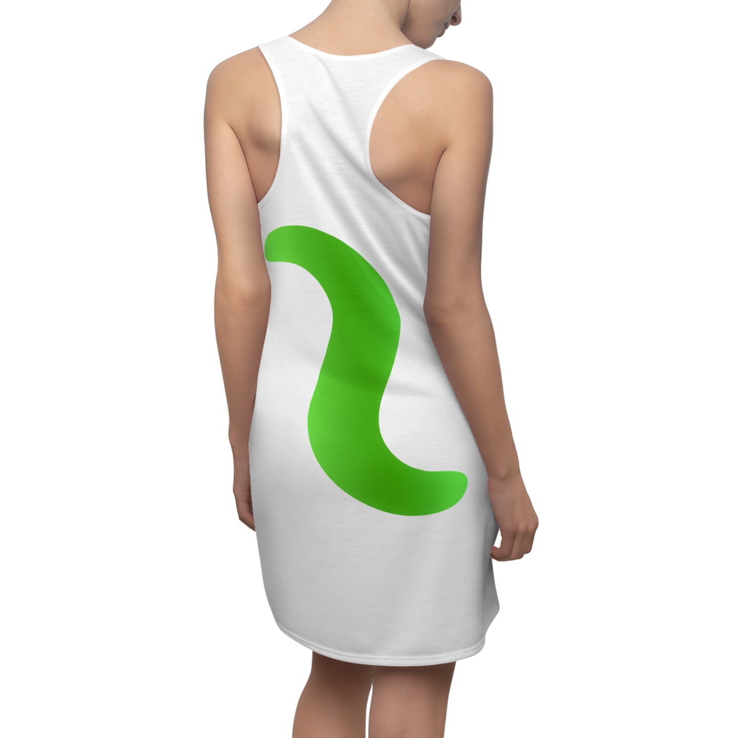 Weiß Grün Abstrakt Racerback Kleid – Stylishes Sommerkleid