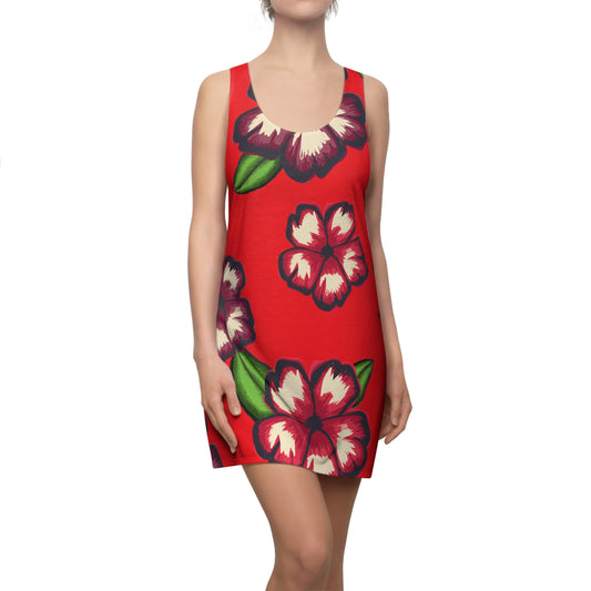 Rotes Hibiskus Racerback Kleid – Stylishes Sommerkleid