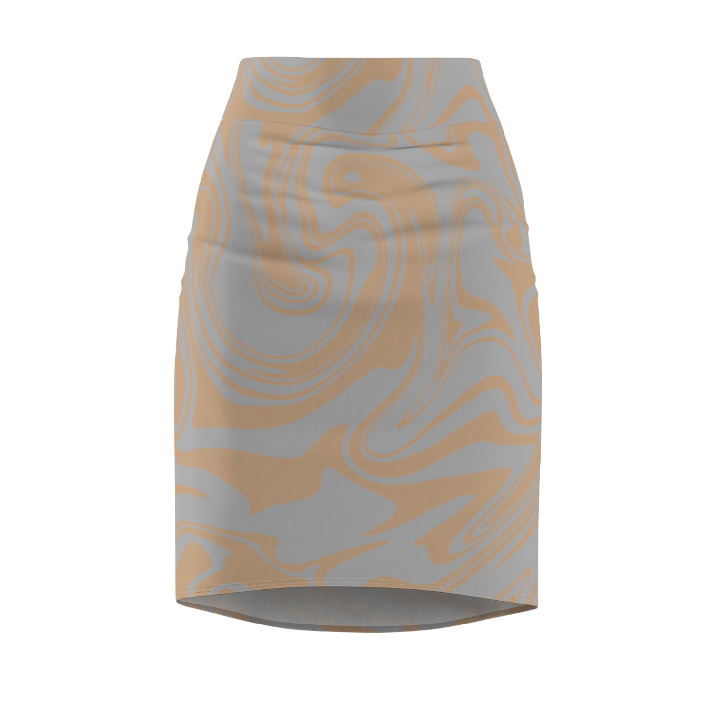Damen Rock Marmor Print Bleistift Elegant Business Casual