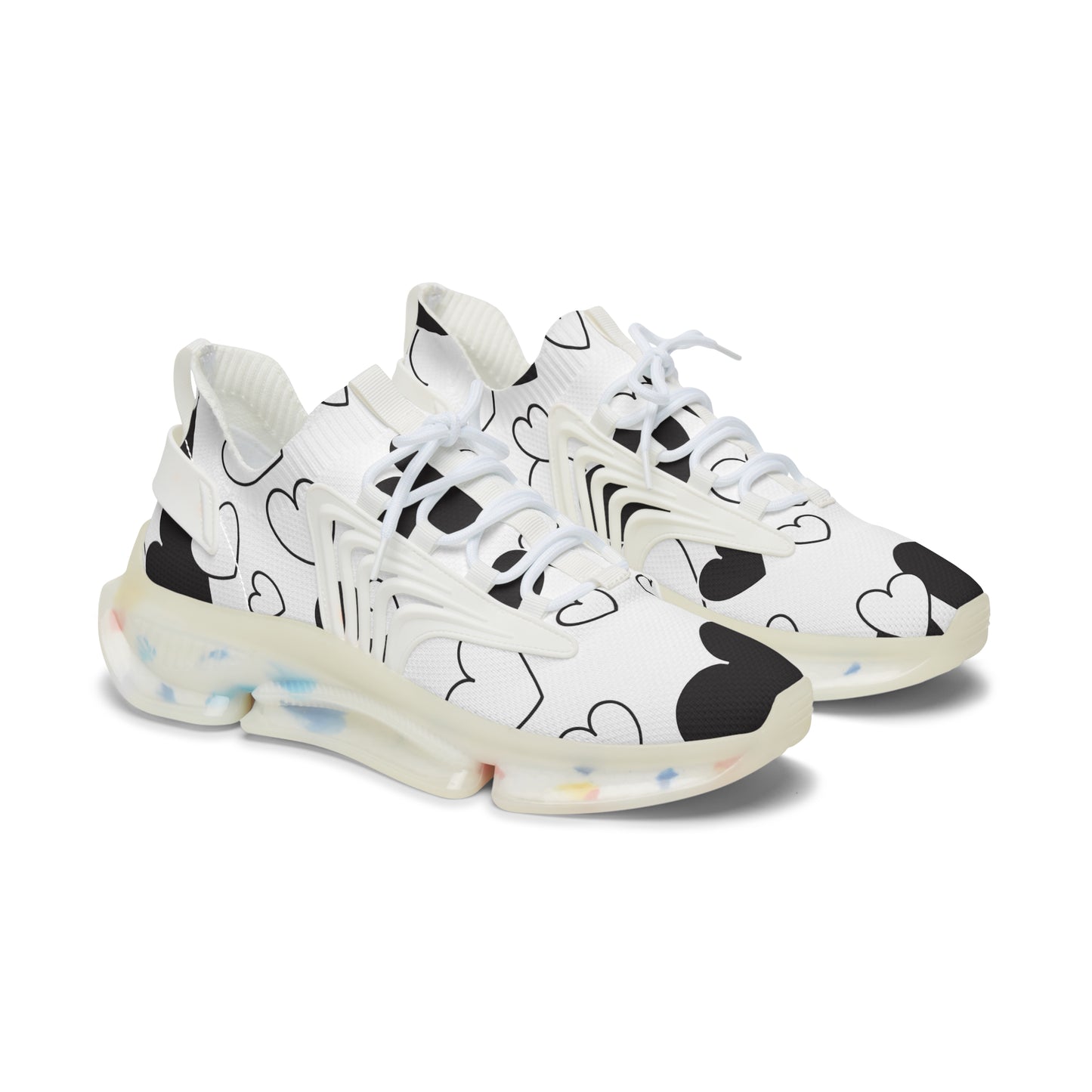 Damen Sneaker mit Herzmuster – Stylische Sportschuhe