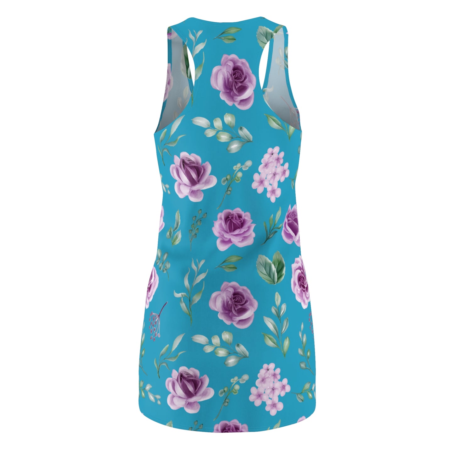 Türkis Floral Racerback Kleid – Blumenkleid Sommer Damen