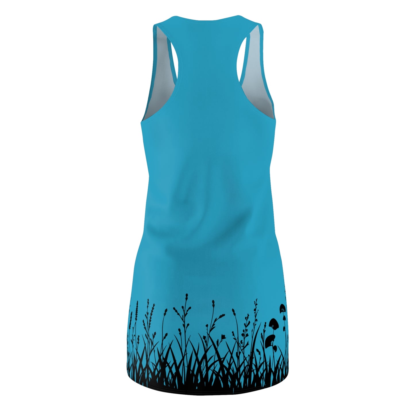 Türkis Floral Silhouette Racerback Kleid – Elegantes Sommerkleid