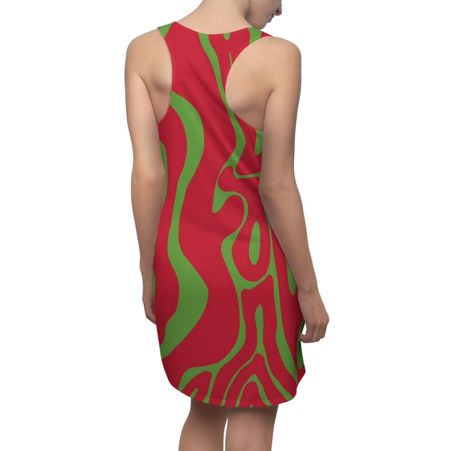 Rot Swirl Racerback Kleid – Abstraktes Sommerkleid