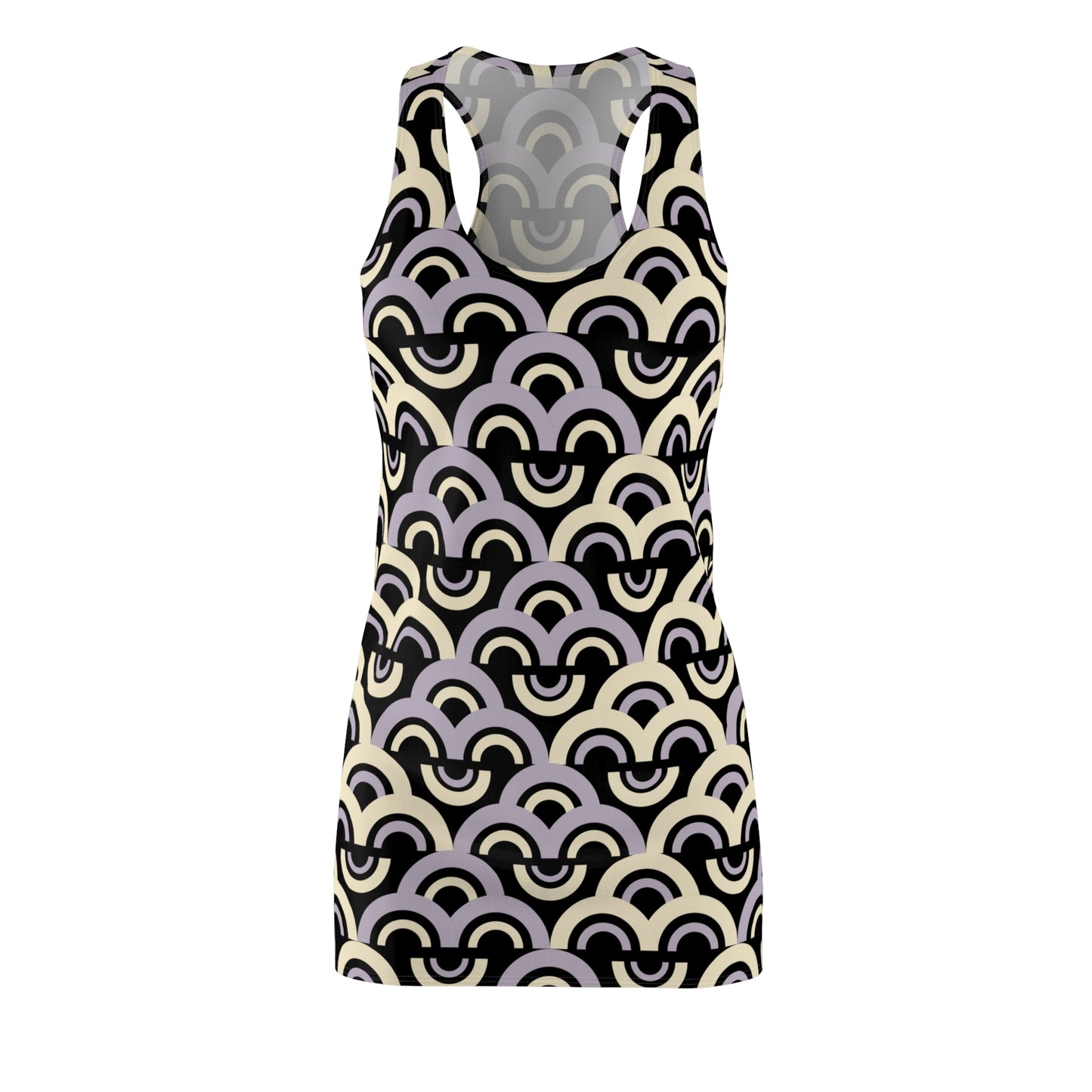 Damen Racerback Kleid Pastell Bogenmuster Bequemes Freizeitkleid