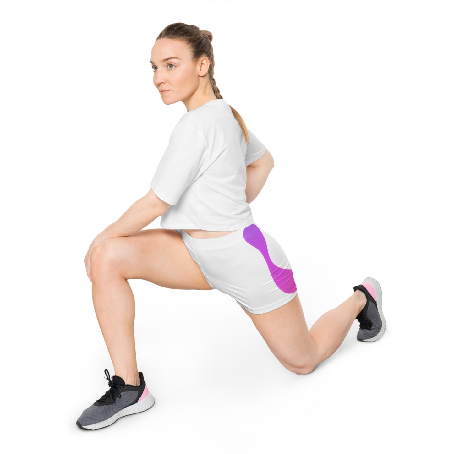 Damen Shorts Lila Kurven Design Sport Sommer Freizeit