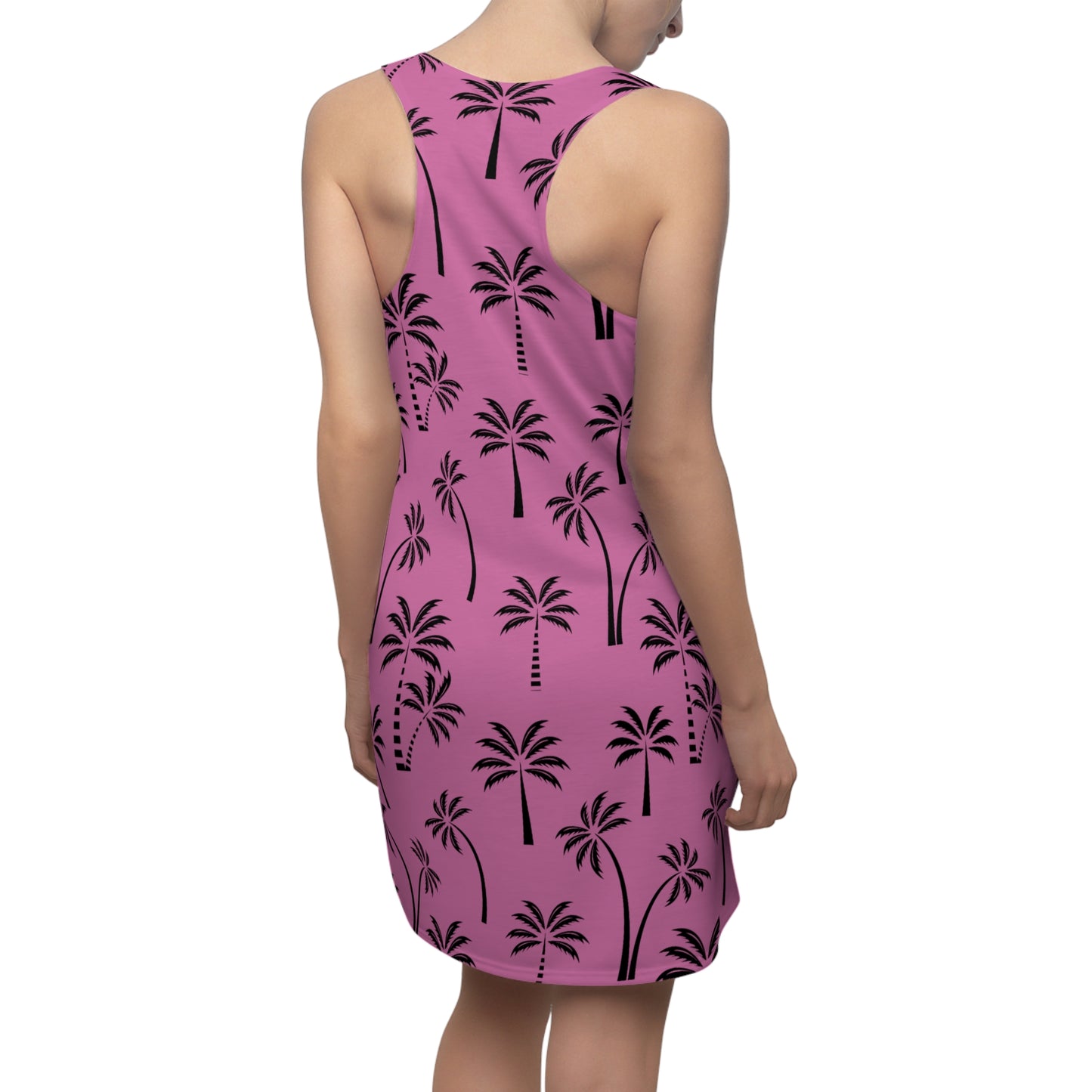 Rosa Palmen Racerback Kleid – Leichtes Sommerkleid