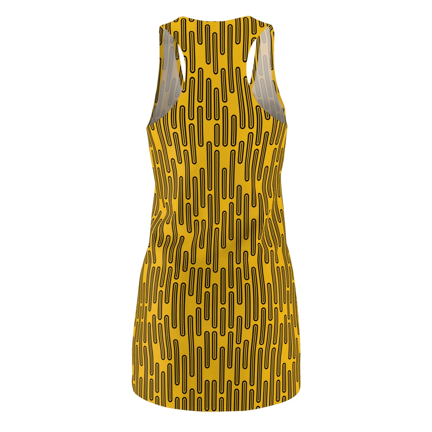 Vertikal Muster Racerback Kleid – Schwarz Gelb Damenmode