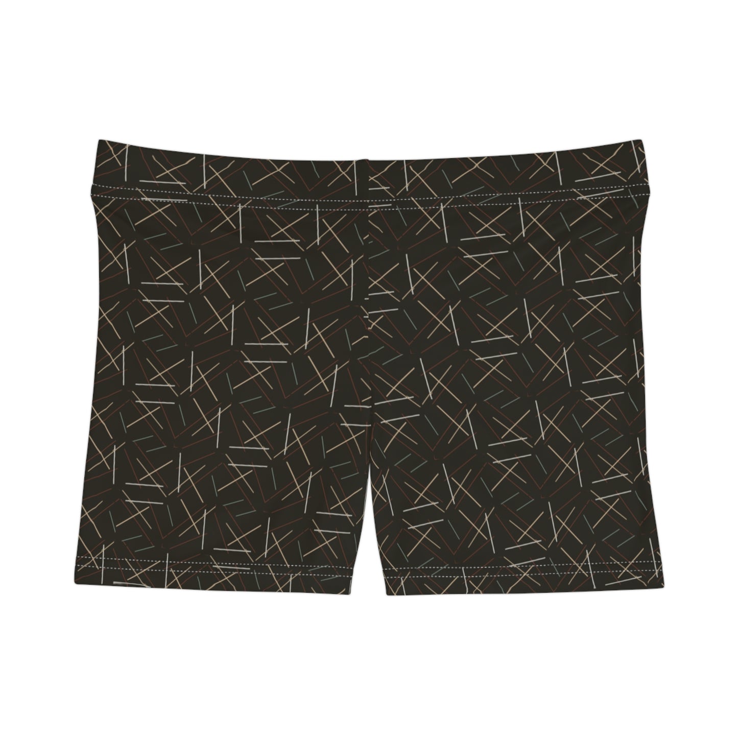 Damen Shorts Dunkelbraun Muster Bequem Sport Freizeit