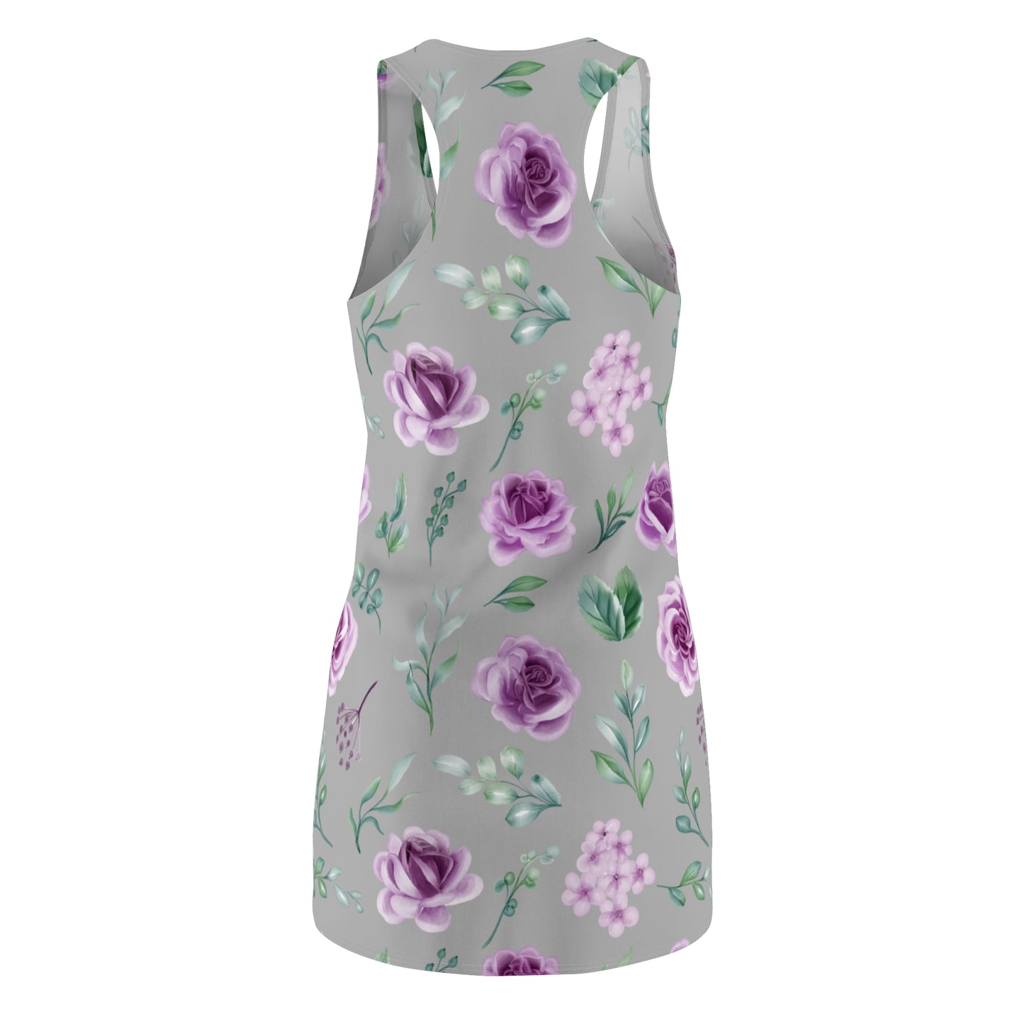 Grau Floral Racerback Kleid – Blumenkleid Sommer Damen
