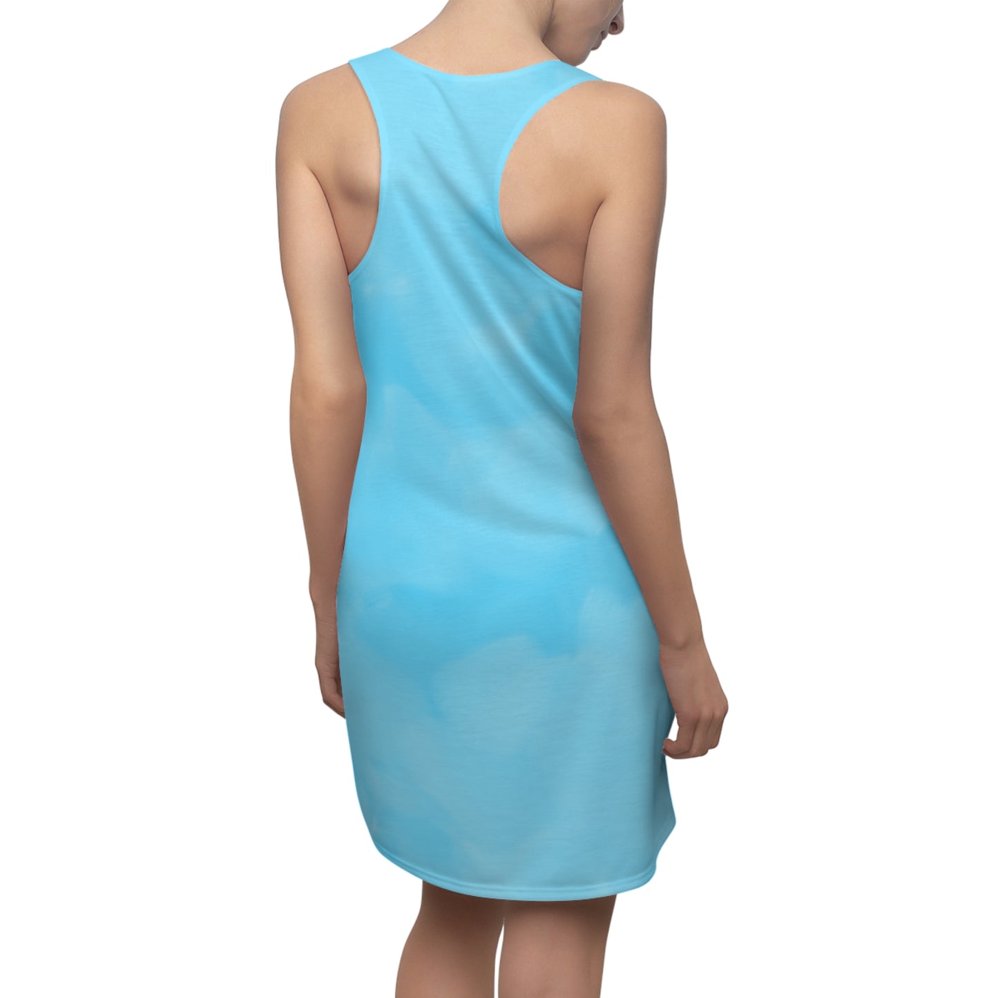 Blau Wolken Racerback Kleid – Leichtes Sommerkleid