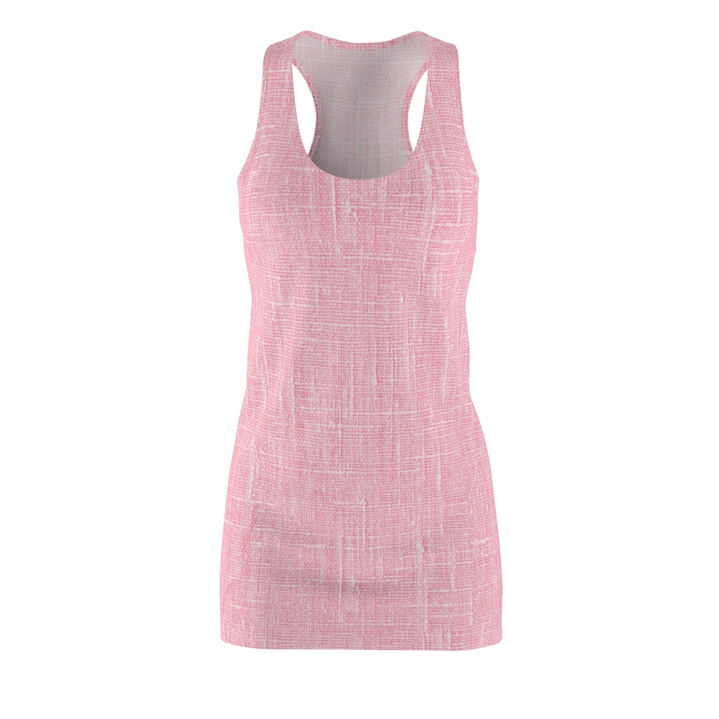 Racerback Kleid Damen – Rosa Sommerkleid mit Leinenoptik