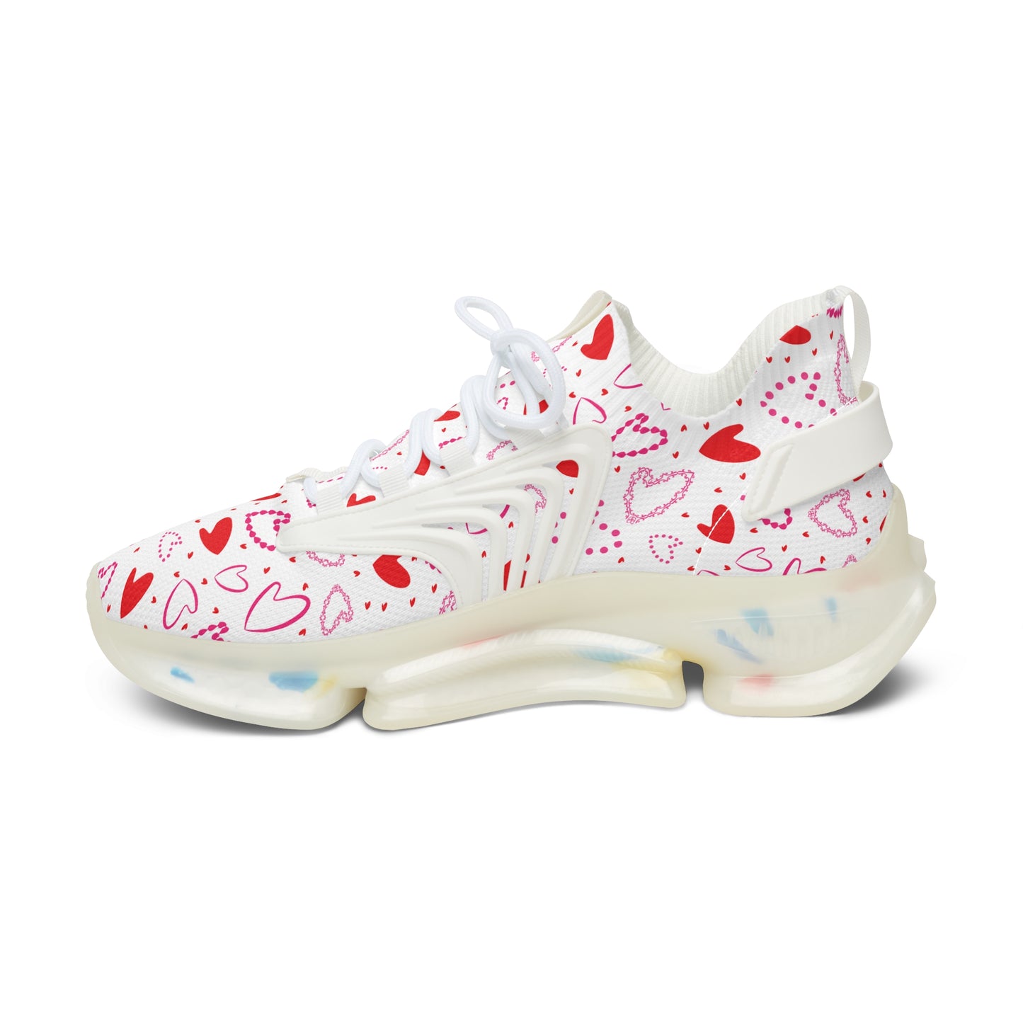 Damen Sneaker mit Herzmuster – Stylische Sportschuhe