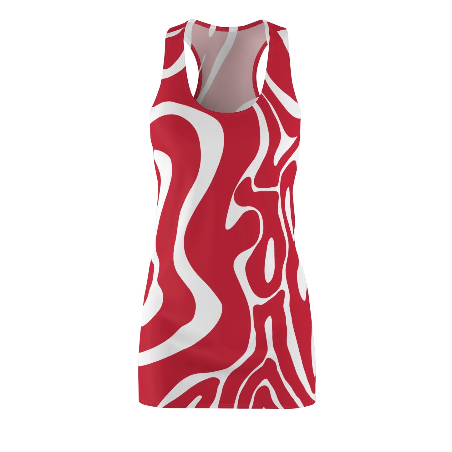 Rot Swirl Racerback Kleid – Abstraktes Sommerkleid