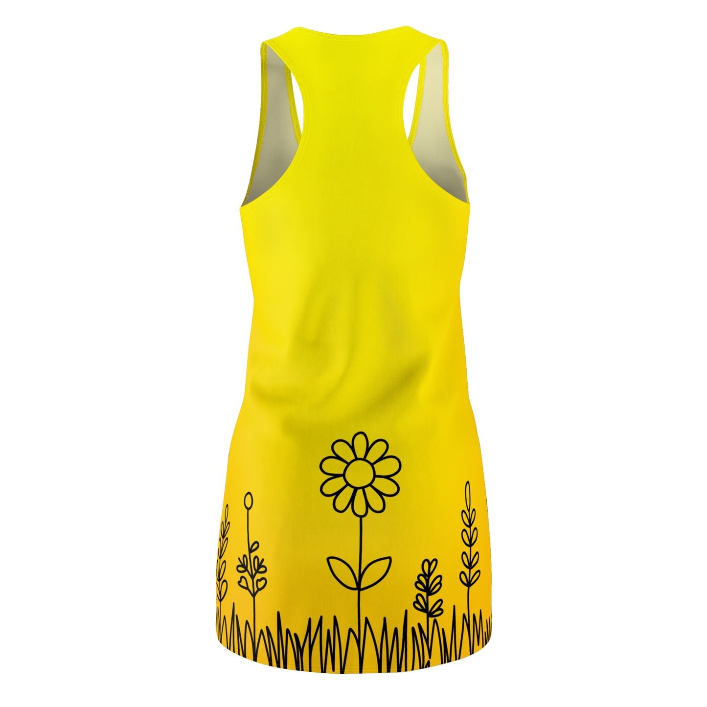 Gelb Floral Racerback Kleid – Leichtes Sommerkleid