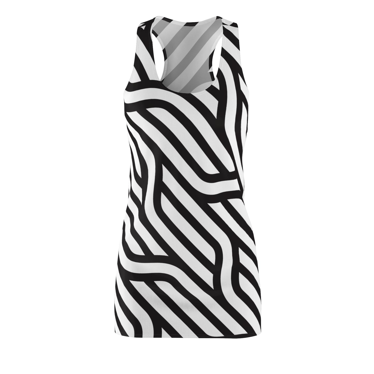 Schwarz Weiß Streifen Racerback Kleid – Modernes Sommerkleid