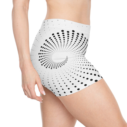 Damen Shorts Schwarz Weiss Punkte Sommer Activewear Fitness