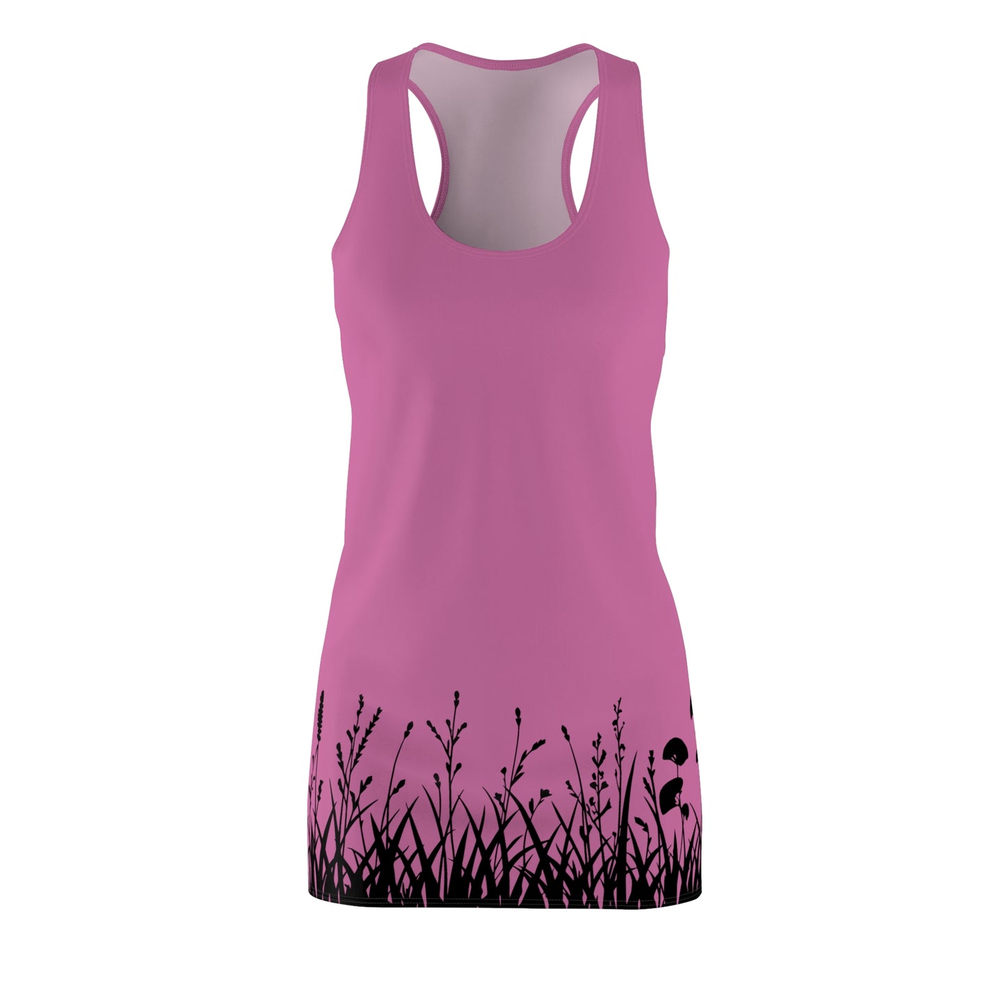 Rosa Floral Silhouette Racerback Kleid – Elegantes Sommerkleid
