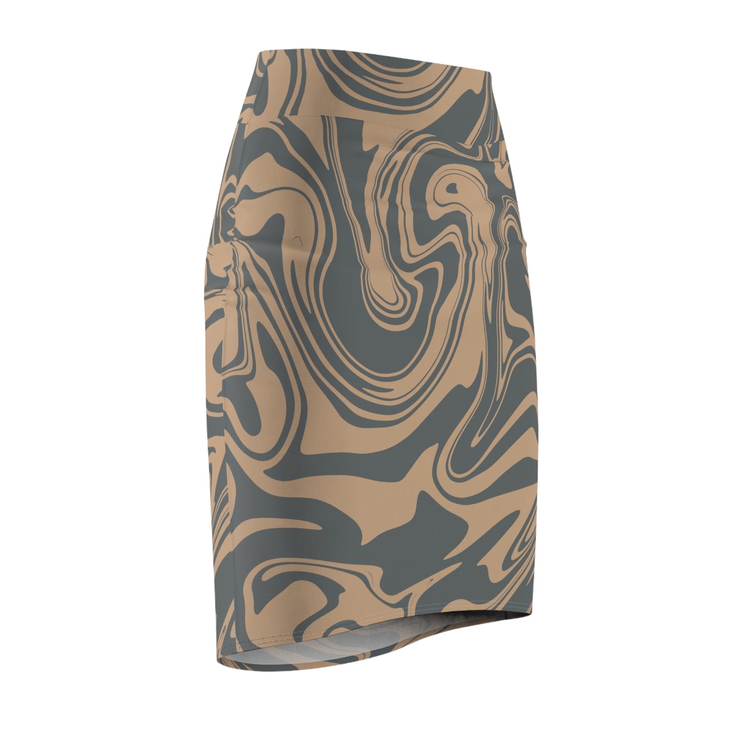 Damen Rock Marmor Print Bleistift Elegant Business Casual