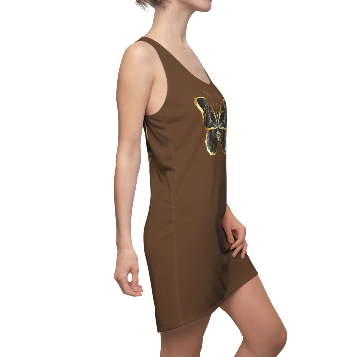 Braun Schmetterling Racerback Kleid Sommerkleid