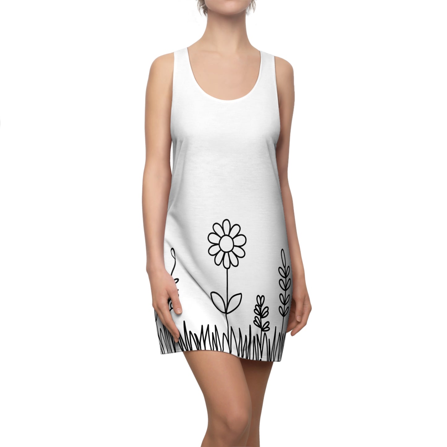 Blumen Racerback Kleid – Bequemes Sommerkleid