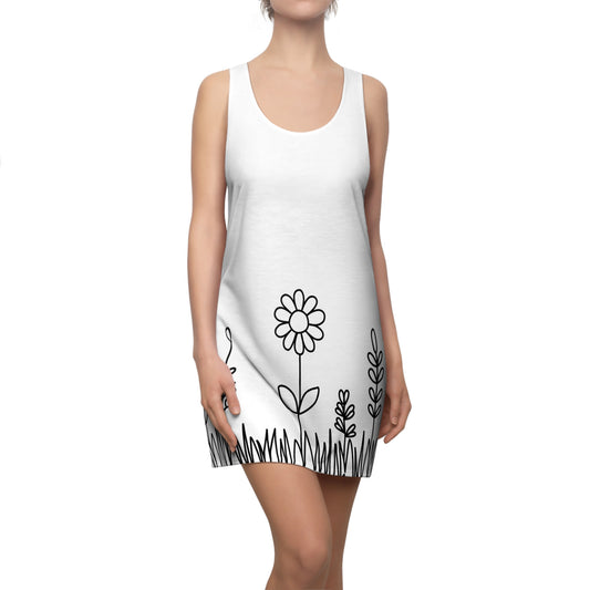 Blumen Racerback Kleid – Bequemes Sommerkleid