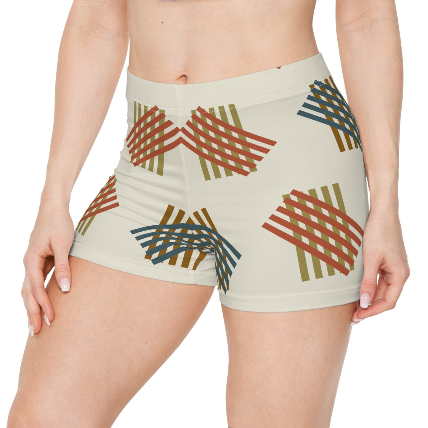 Damen Shorts Gemustert Sommer Essential Sport Strand Freizeit
