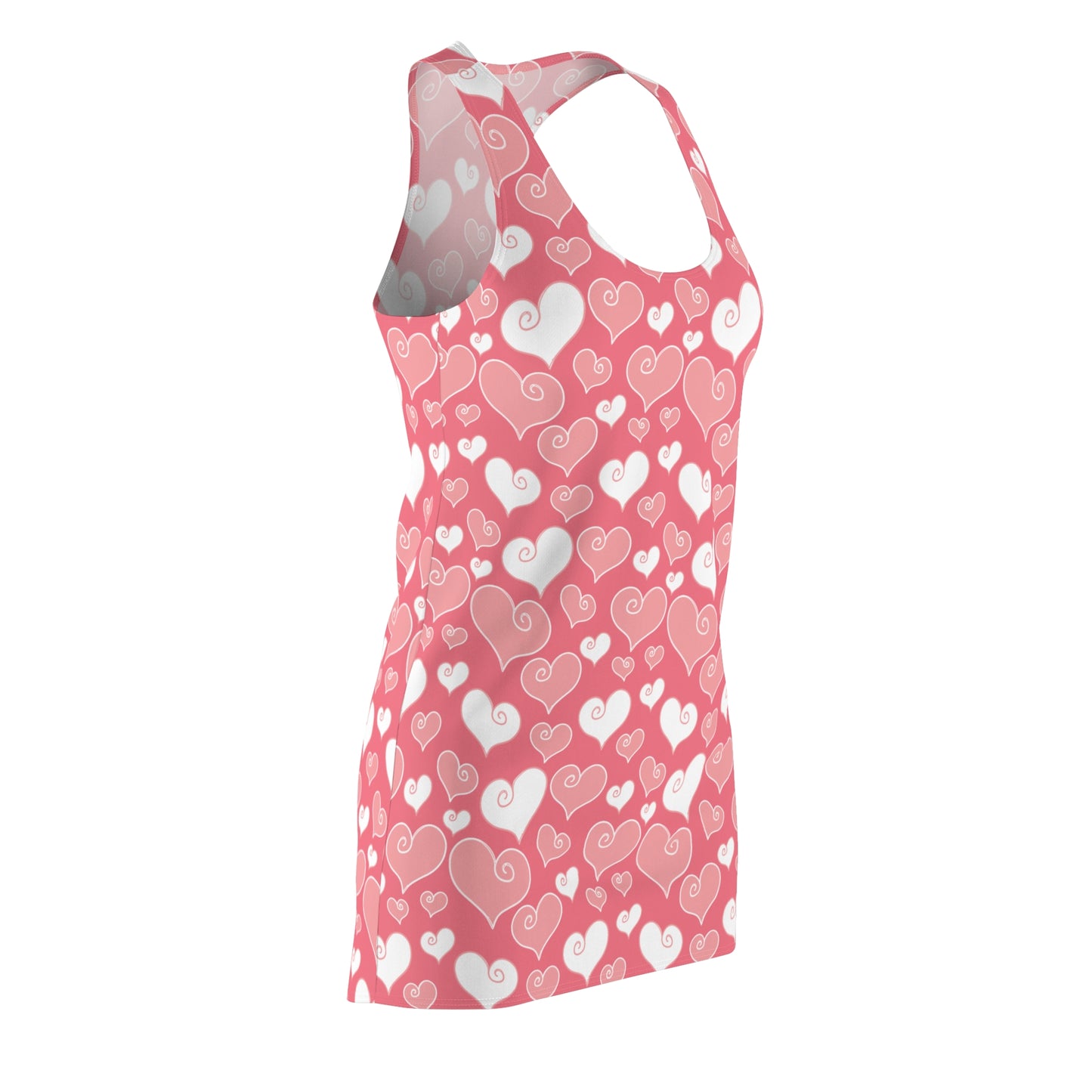 Rosa Herzchen Racerback Kleid – Süßes Sommerkleid