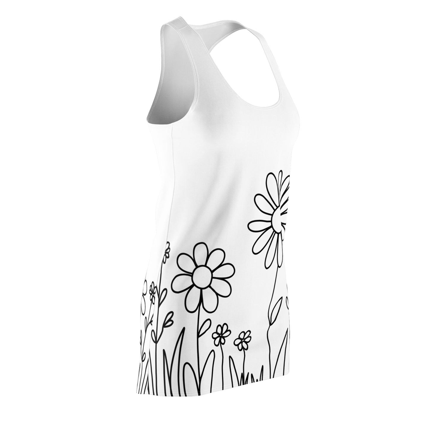 Damen Kleid Floral Garden Racerback Sommer Freizeit Strand