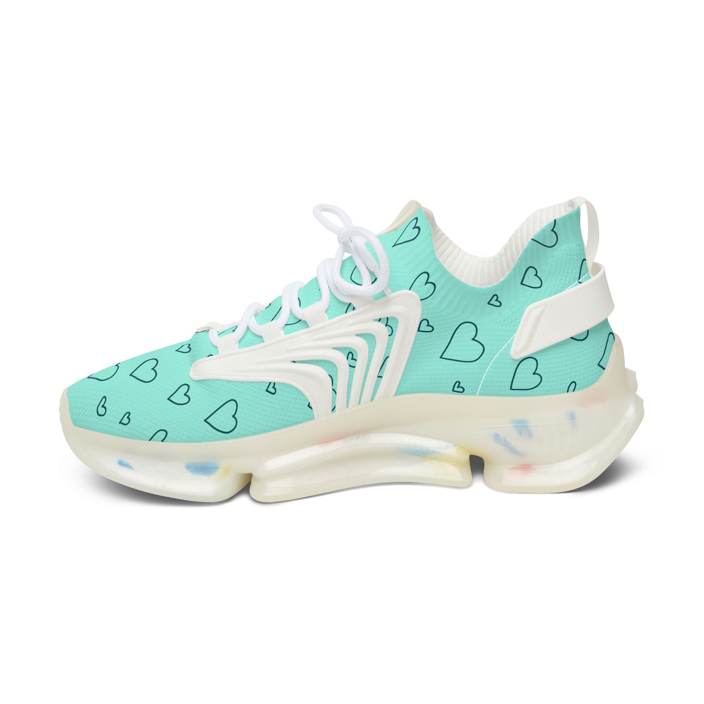 Damen Sneaker mit Herzmuster – Stylische Sportschuhe