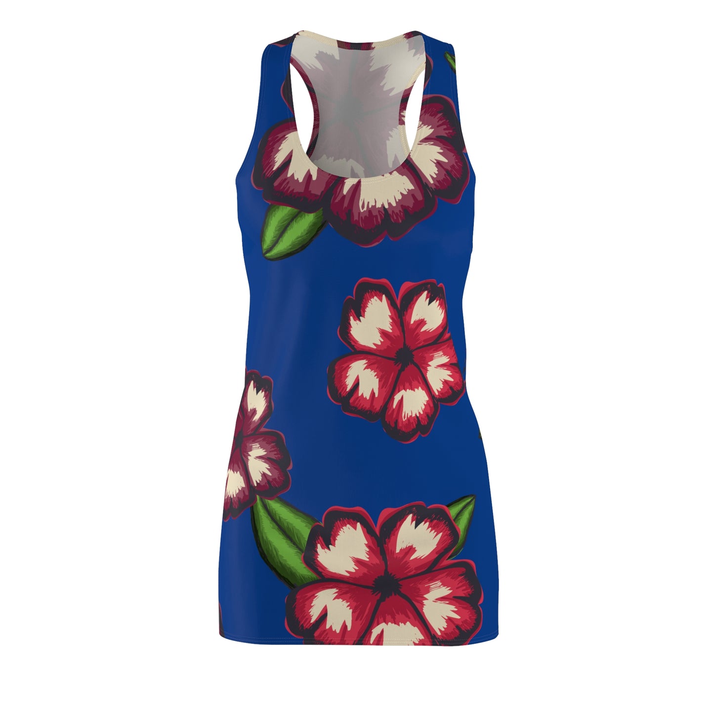 Blaues Hibiskus Racerback Kleid – Stylishes Sommerkleid
