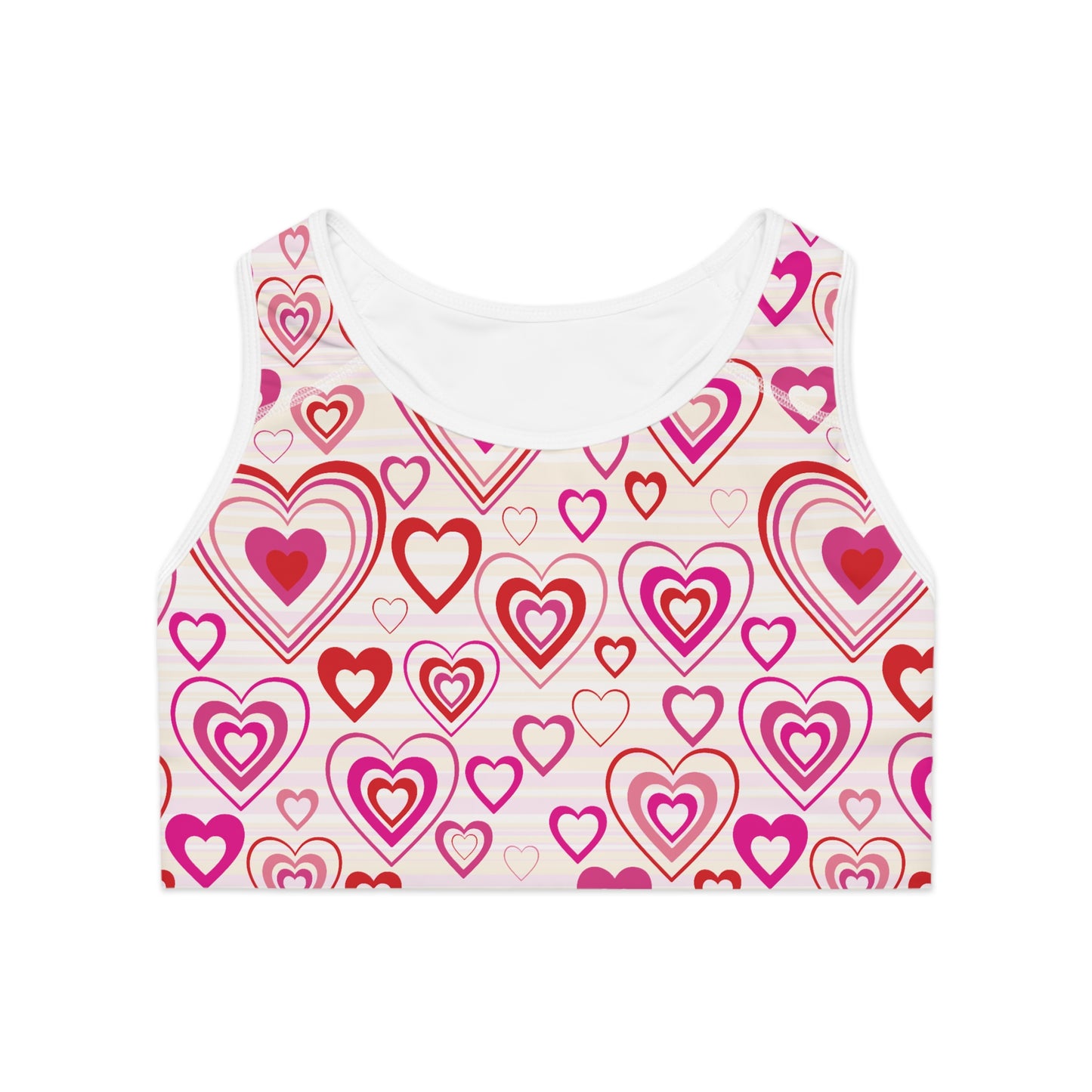 Damen Sport BH Herzmuster Atmungsaktiv Yoga Fitness Workout Top