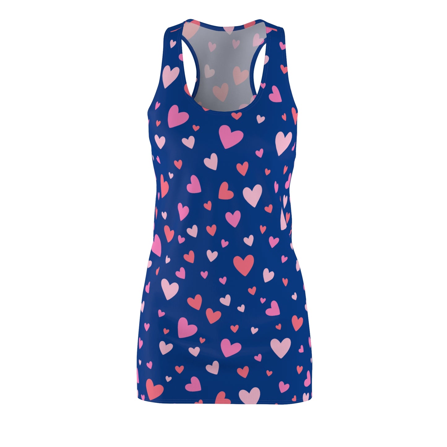 Pink Herz Racerback Kleid – Verspieltes Sommerkleid in blau