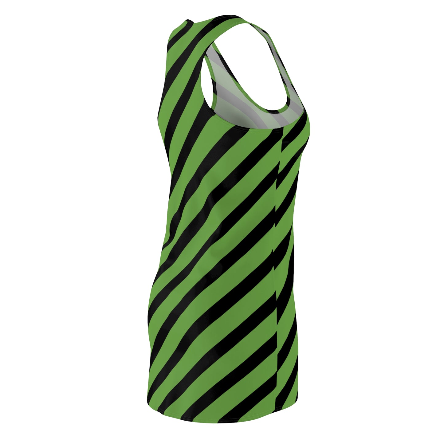 Streifen Racerback Kleid – Schwarz Grün Sommerkleid