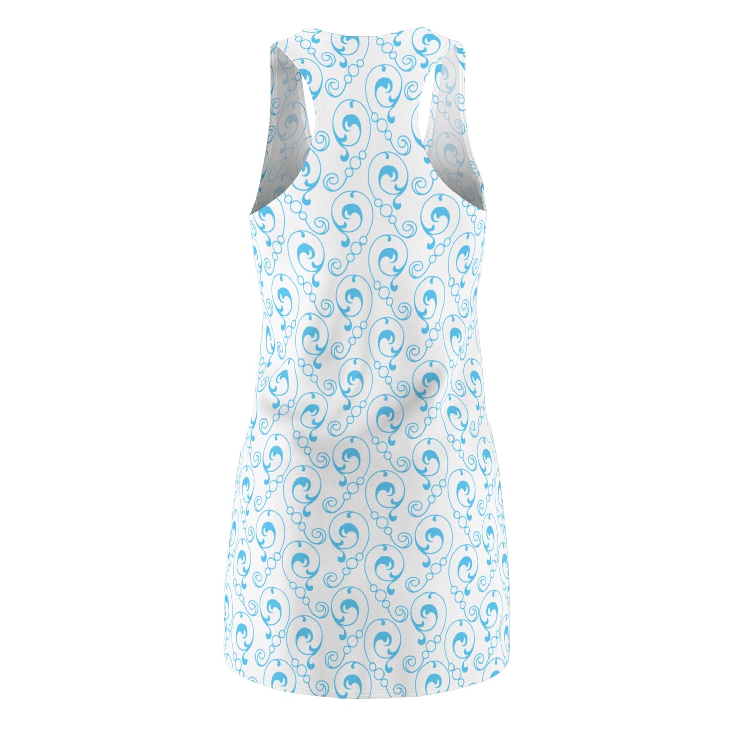 Aqua Swirl Racerback Kleid – Strandkleid mit Wirbelmuster