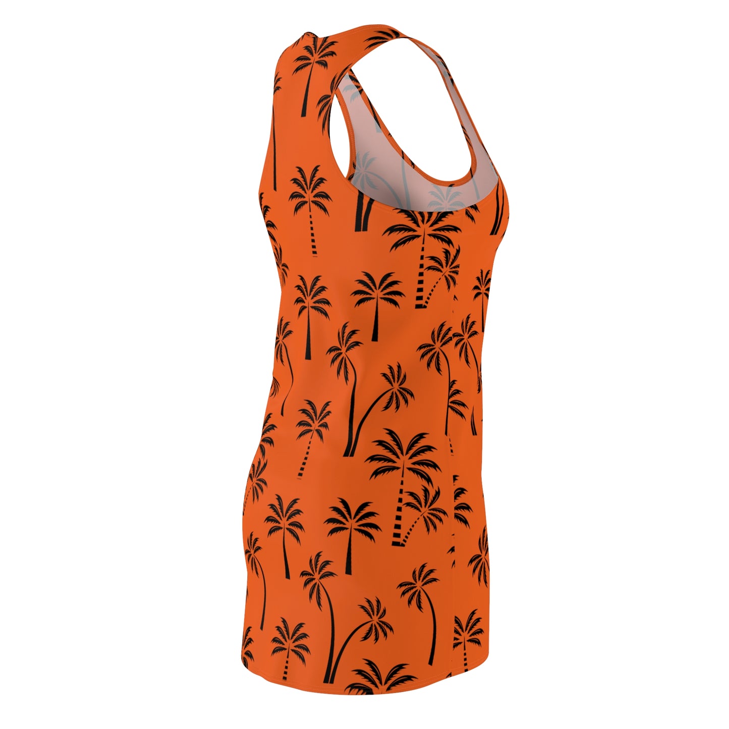 Orange Palmen Racerback Kleid – Leichtes Sommerkleid