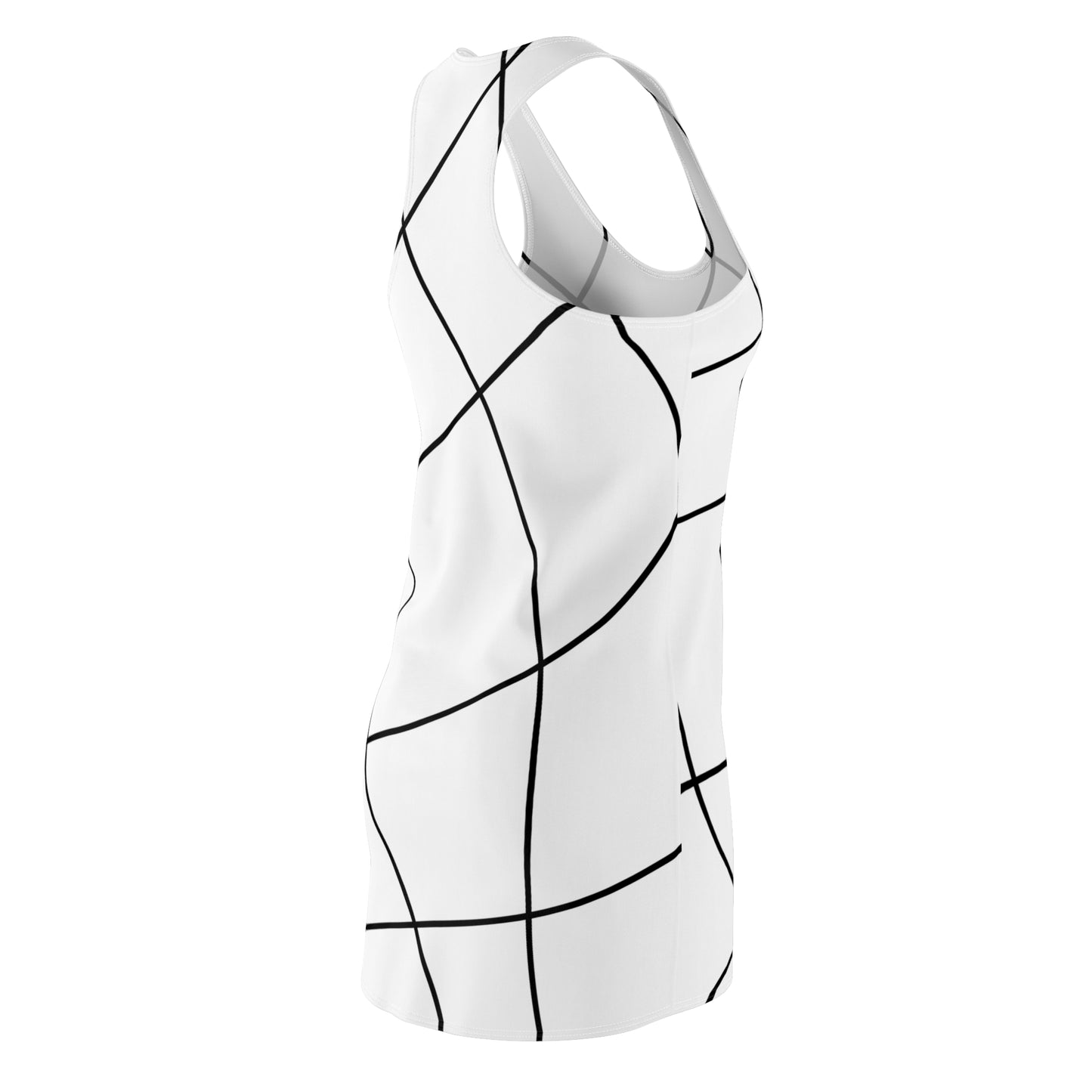 Abstrakt Linien Racerback Kleid – Modernes Sommerkleid