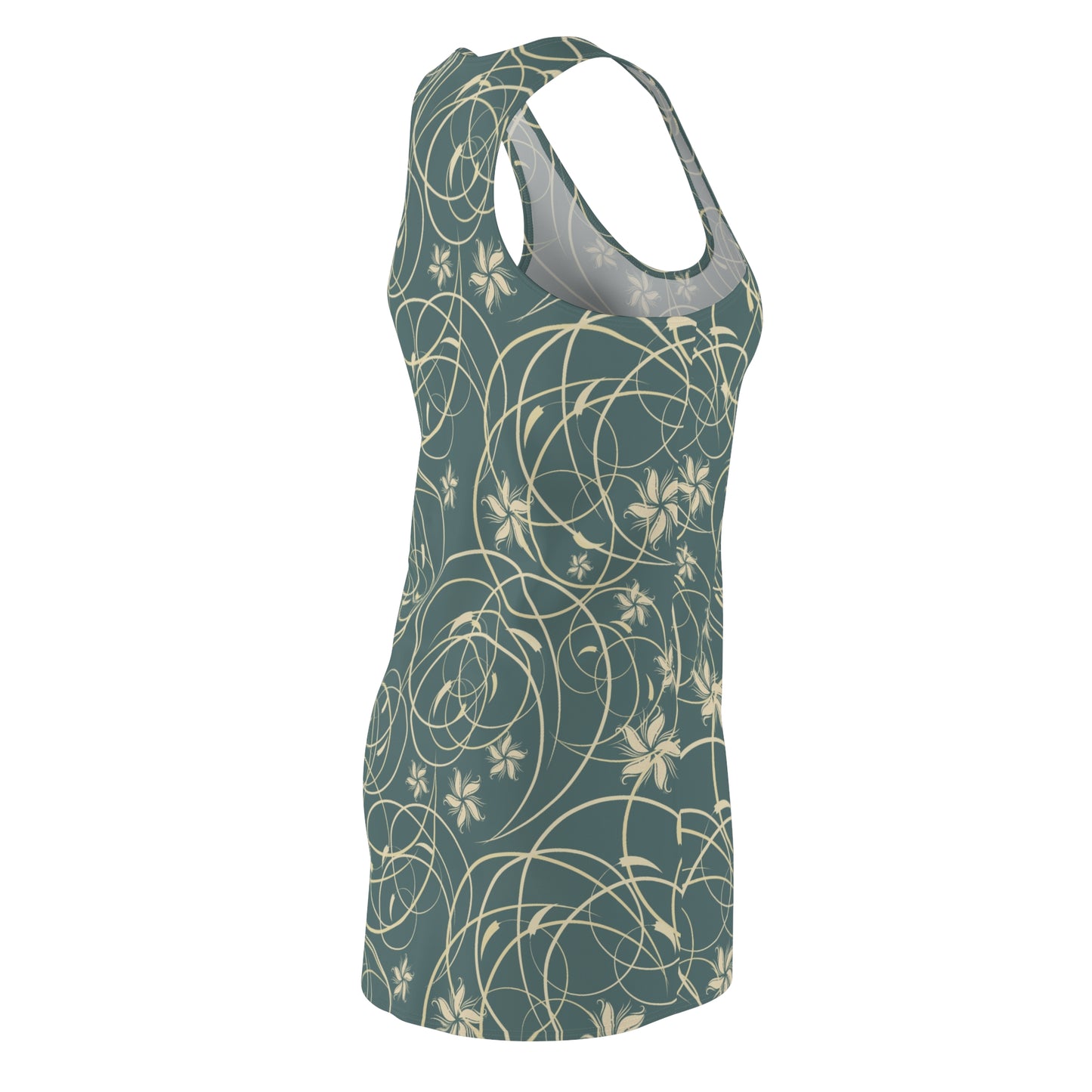 Chic Floral Racerback Kleid Damen Sommerkleid Freizeit Urlaub Ärmelos