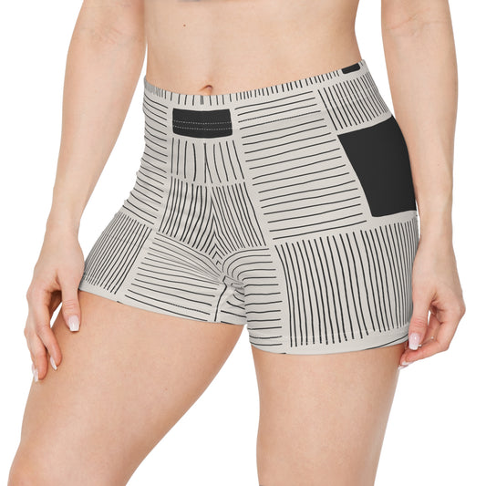 Damen Shorts Linienmuster Premium Activewear Sommermode