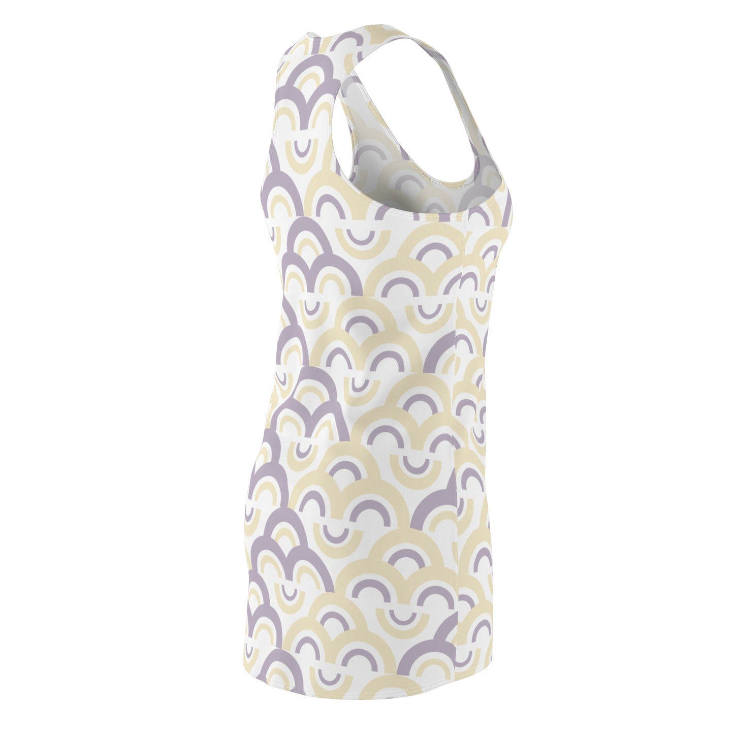 Damen Racerback Kleid Pastell Bogenmuster Bequemes Freizeitkleid