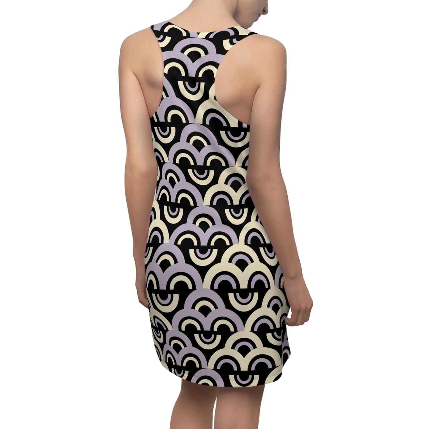 Damen Racerback Kleid Pastell Bogenmuster Bequemes Freizeitkleid
