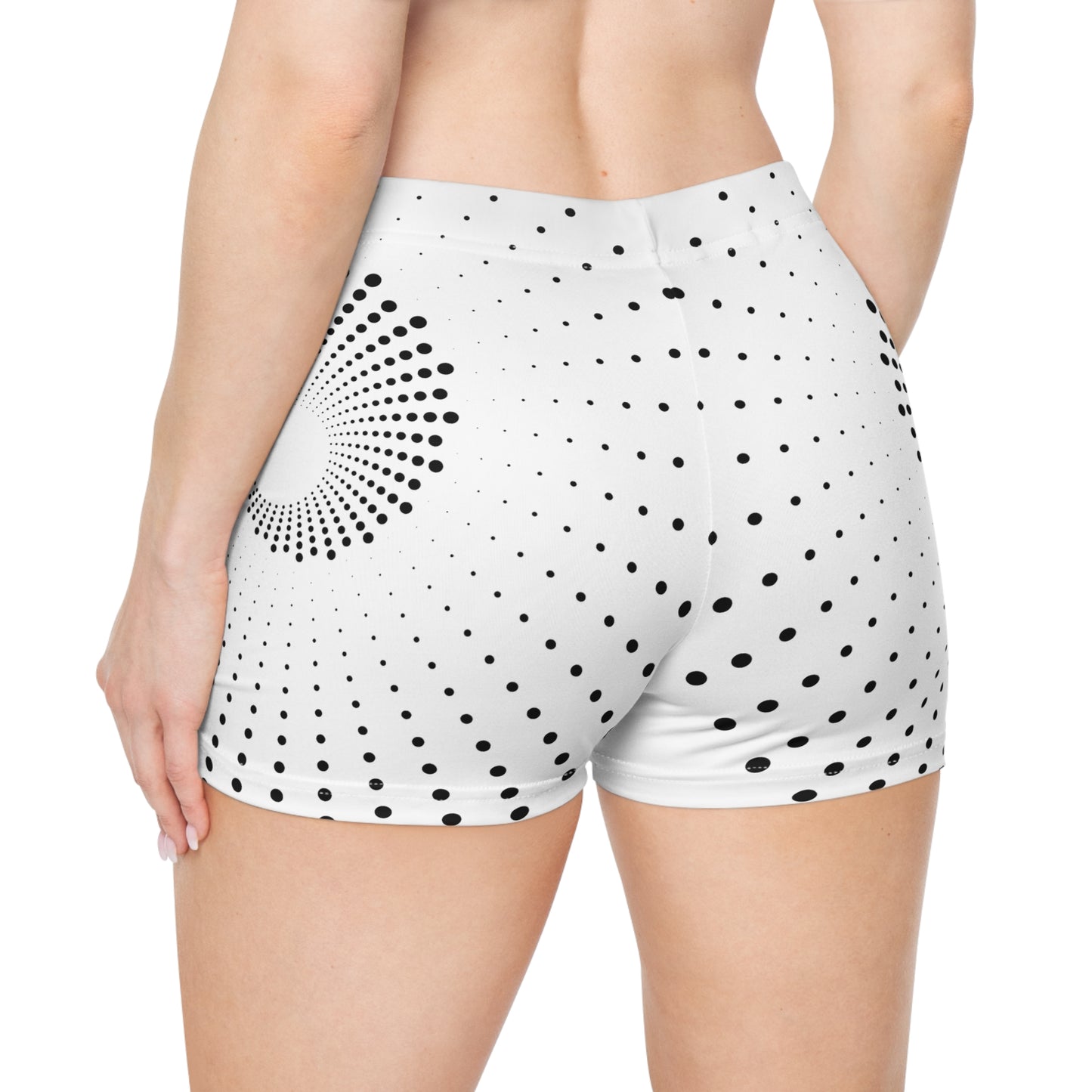 Damen Shorts Schwarz Weiss Punkte Sommer Activewear Fitness