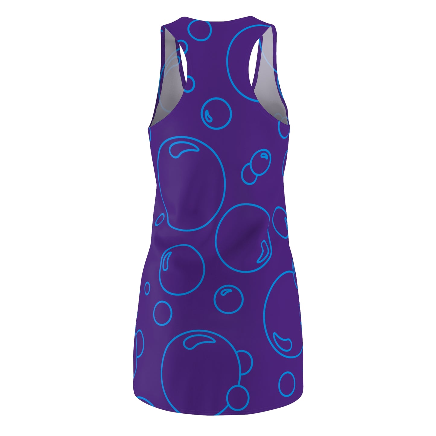 Bubble Print Racerback Kleid – Lila Blau Sommerkleid