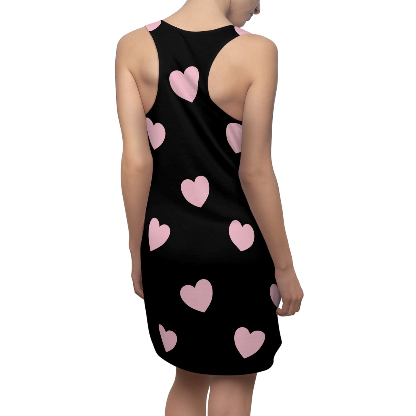 Rosa Herz Racerback Kleid – Romantisches Sommerkleid