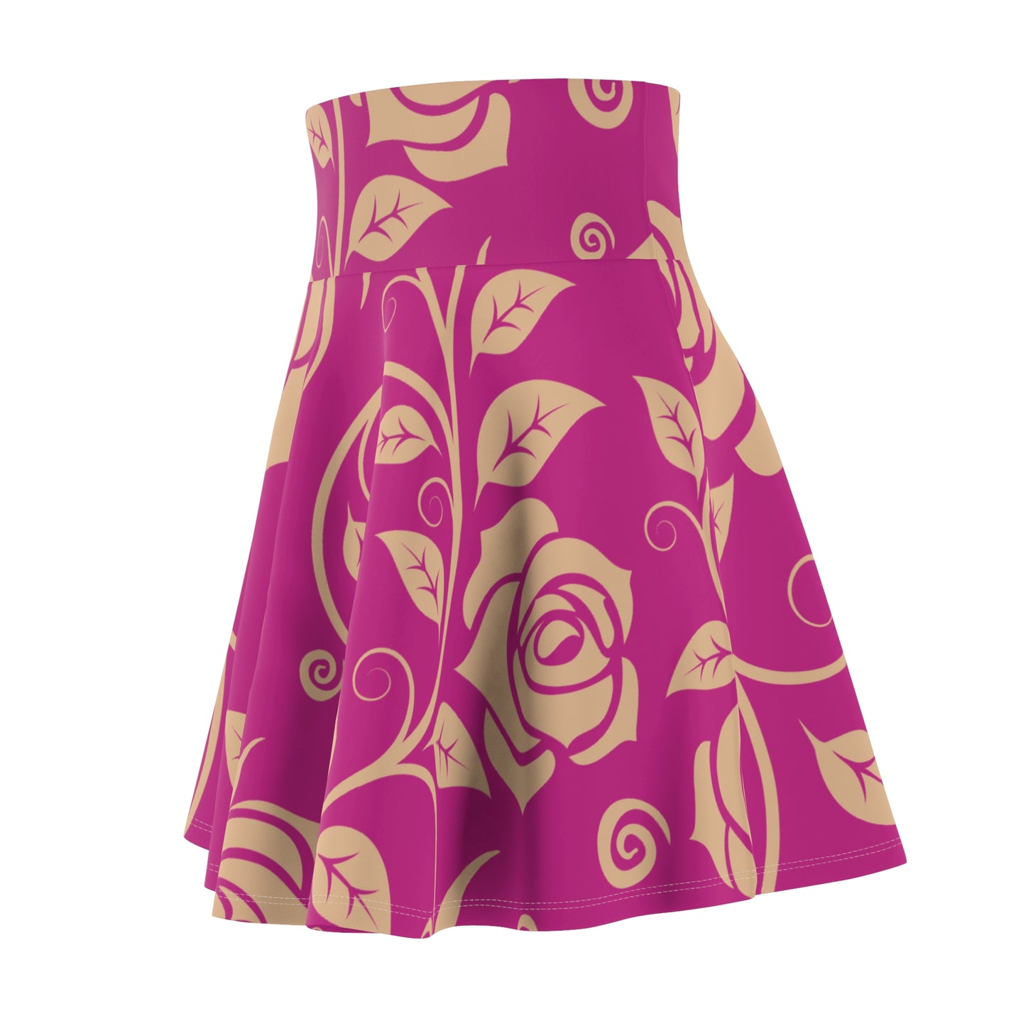 Pinker Damen Rock Floral Skater Elegant Frühling Sommer Casual