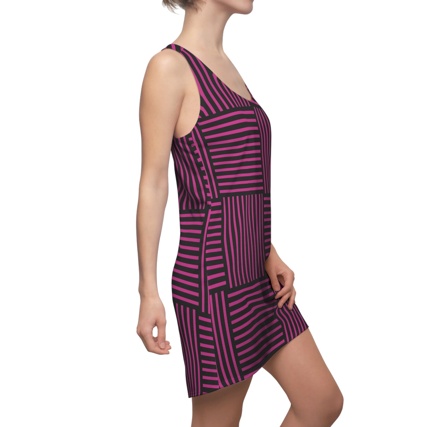 Streifen Racerback Kleid – Modernes Sommerkleid