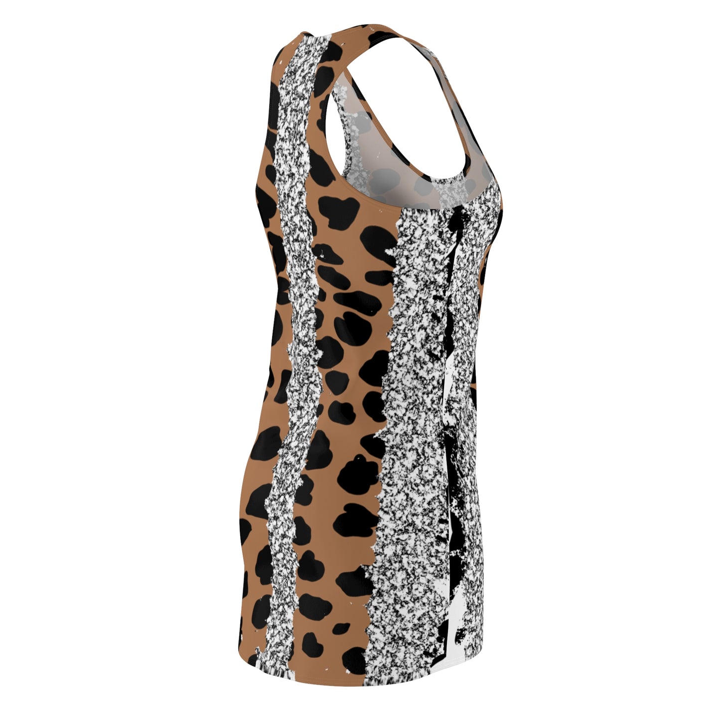 Damen Kleid Animal Print Racerback Sommer Casual Party